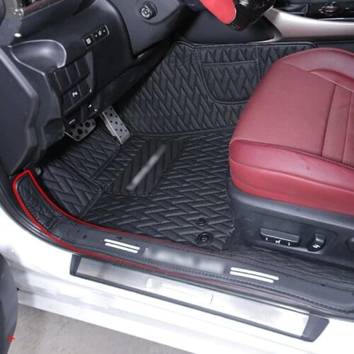 Microfiber Leather Car Floor Foot Mats For Lexus IS300 200T 250F 2013-2019 Full Surrounded Silk Loop Foot Pads Carpet Cover