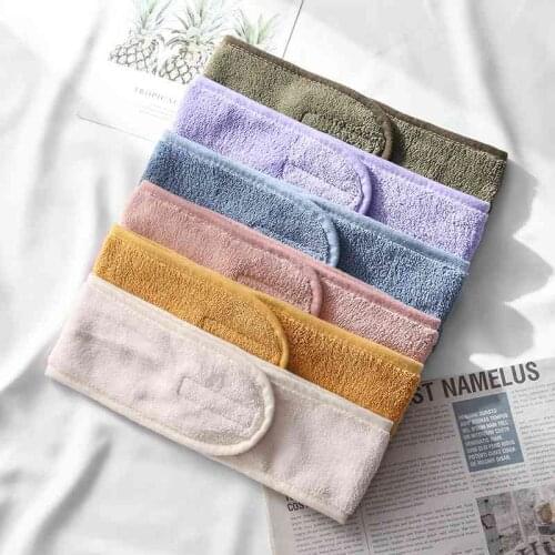 Soft Toweling Headband Adjustable Makeup Hair Band Coral Fleece Wash Face Spa Headbands For Women Girls Hair Accessories