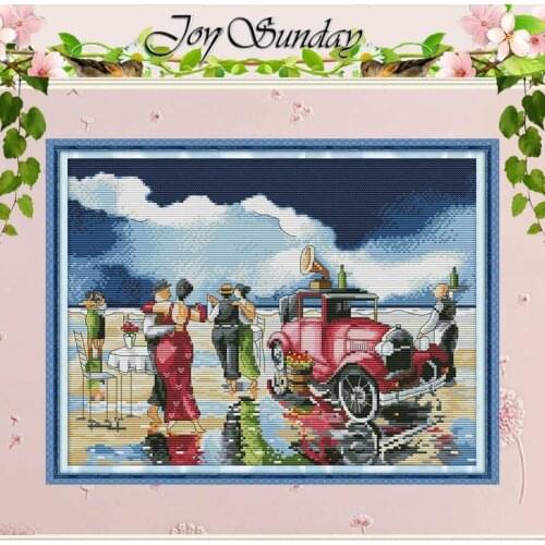 Enjoy life Beach ball pattern counted 11CT 14CT Cross Stitch Set DIY wholesale Cross-stitch Kit Embroidery Needlework Home Decor