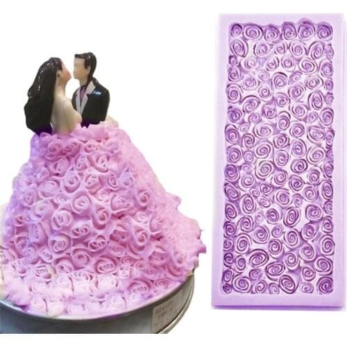 New Sugar Cake Tool Three Dimensional Rose Bridal Skirt Surround Decoration Safe And Tasteless Silica Gel Tool For Sugar Cake