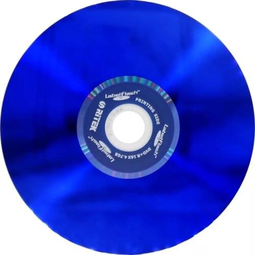 Wholesale 25 discs Less than 0.3% Defect Rate Labelflash 4.7 GB Blank Blue DVD+R Disc