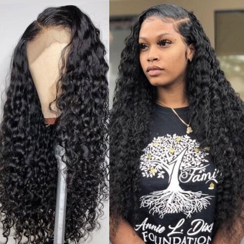 Peruvian Deep Curly Human Hair Wig Cranberry Deep Wave Lace Front Human Hair Wigs Pre Plucked With Baby Hair Wet And Wavy Hair