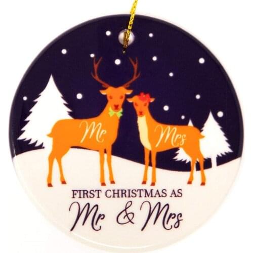 First Christmas as Mr&Mrs Ornament,Christmas Ceramic Ornament,Celebrate 1st Married,First Married Wedding Gift.Xmas Decor