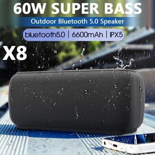 XDOBO X8 60W High Power Portable Bluetooth Speaker Waterproof DSP Bass Column Outdoor Music Center TWS Subwoofer Soundbar TF