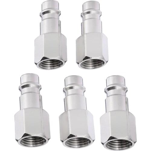 1/4" BSP Femal Air Line Hose Compressor Connectors Silver Euro Male Quick Release Fittings