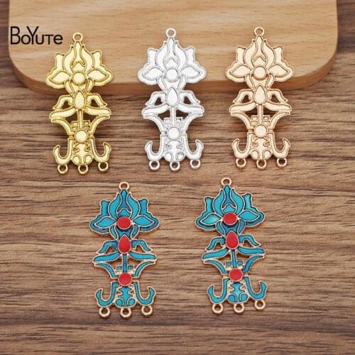 BoYuTe (20 Pieces/Lot) 20*43MM Alloy Flower Materials for Ancient Palace Headdress Making DIY Jewelry Accessories