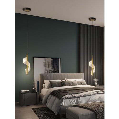 LED luxury bedside chandelier/simple wrought iron acrylic bedroom lights energy saving beautiful for bedroom/living room/study
