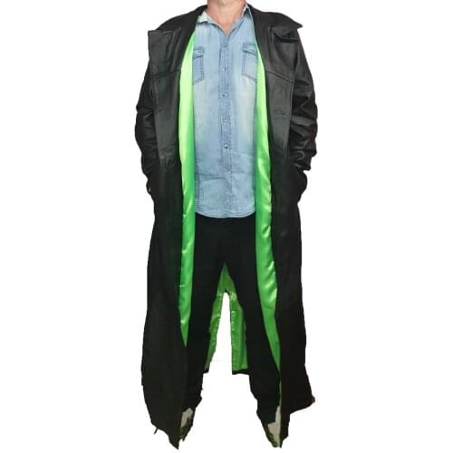 Creazioniinpelle Genuine Leather Matrix Trench Coat s m l XL XXL 3XL 4XL Made in Italy cr8 Black