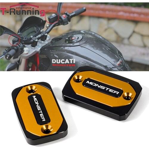High Quality Motorcycle Accessories Fits for DUCATI Hypermotard Monster 796 696 695 CNC Front Brake Fluid Reservoir Cap Cover