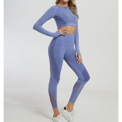 LANTECH Sports Suits Set Women Yoga Sets Gym Fitness Athletic Pants Leggings Sportswear Leggings Seamless Sports Shirts