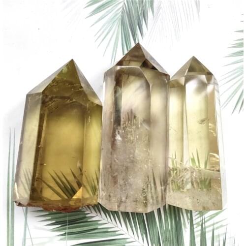 1pcs Hot Natural Citrine Quartz Yellow Crystal Tower Single Point Office Furnishings Decorative Stone Feng Shui Original Gifts