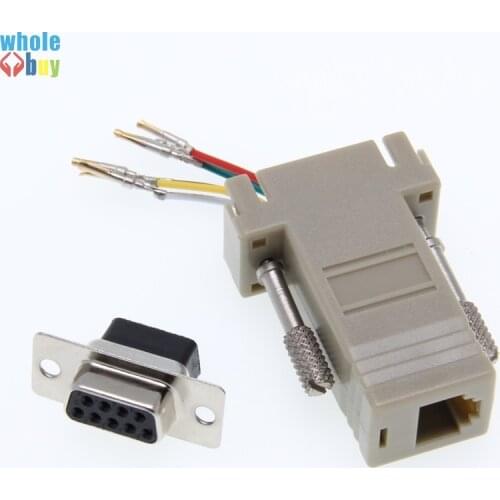 100pcs/lot DB9 Female To RJ12 RJ45 Female DB9 To RJ45 DB9 To RJ12 Adapter for Computer Connection of 9-pin Serial Port
