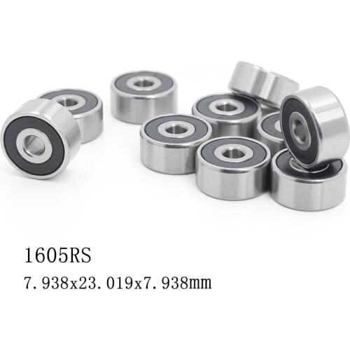 1605 2RS ABEC-1 (10PCS) 5/16"x29/32"x5/16" inch Miniature Ball Bearings 7.938mm x 23.019mm x 7.938mm 1605 RS