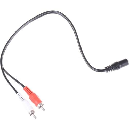 3.5mm Stereo Female Plug To 2 Male RCA Jack Adapter Audio Y Cable Computer Speaker Cable