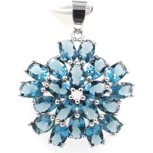 30x19mm Dazzling Created Pink Raspberry Rhodolite Garnet CZ Ladies Gift Silver Pendant