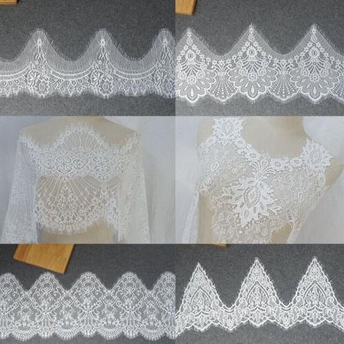 6m/pack Off White Black Irregular Waves DIY Exquisite Classic Eyelash Lace Decoration Embroidery Lace Fabric