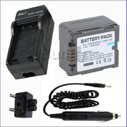 Battery + Charger for Panasonic VW-VBG130 and HDC-HS100, HDC-HS250,HDC-HS300,HDC-HS700,SDR H40,SDR H60,SDR H80,SDR H90 Camcorder