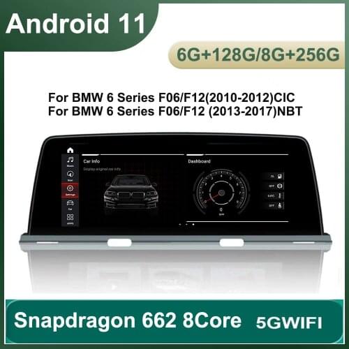 Android 9.0 Car Multimedia Px6 6 Core CPU for BMW 6 Series F06 F12 F13 CIC/ NBTCar GPS Navigation fit Original iDrive BT WiFi