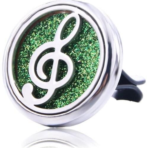 Musical Note Car Air Diffuser Stainless Steel Vent Freshener Car Essential Oil Diffuser Perfume Aromatherapy Necklace Locket