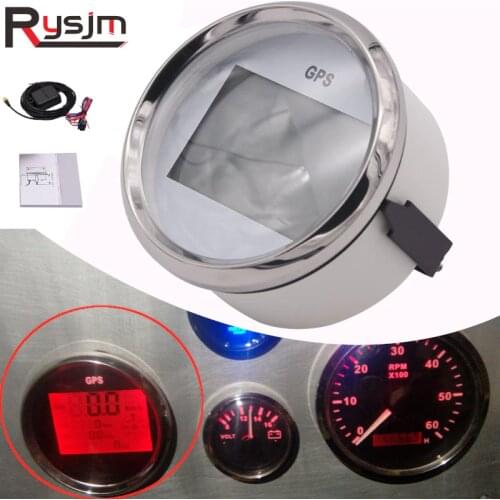 3-3/8'' 85mm Digital Car GPS Speedometer Gauge 0~999Knots kmh mph for car motorcycle truck boat yacht with Red Backlight 12V 24V