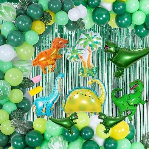 Dinosaur Theme Birthday Party Supplies Set Tyrannosaurus Aluminum Film Balloon Jungle Background Decoration Teen Party Decora