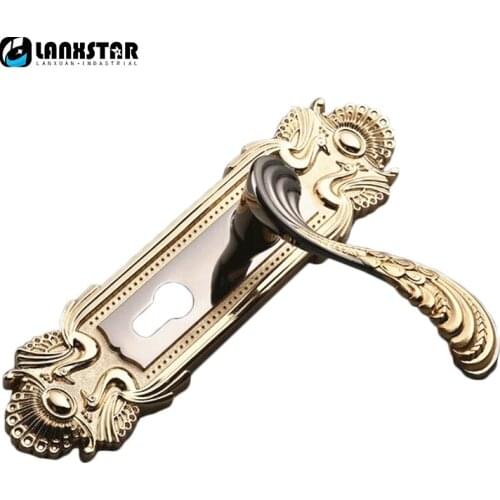 Bedroom Door Handle Lock Luxury Simple Modern Trend Indoor European Style Copper Lockcore Mechanical Locks