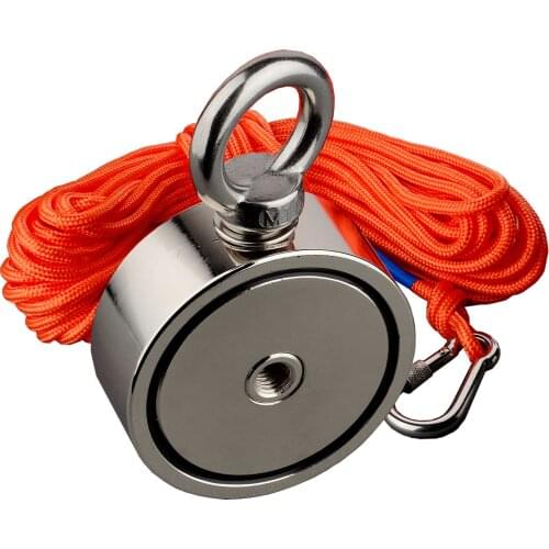 1pcs Two Sides 200KG Magnetic Material Fisherman Recovery Searching Neodymium Strong Magnet Magnet Fishing Magnets Imanes