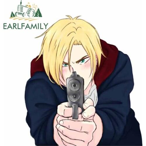 EARLFAMILY 13cm x 11.5cm For BANANA FISH Funny Car Stickers Trunk Decal Car Assessoires Vinyl Material Suitable for SUV