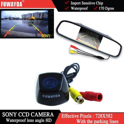 FUWAYDA Colors FOR SONY CCD Chip Car Rear View Camera for BMW X1 X3 X5 X6 + 4.3 Inch rear view Mirror Monitor waterproof