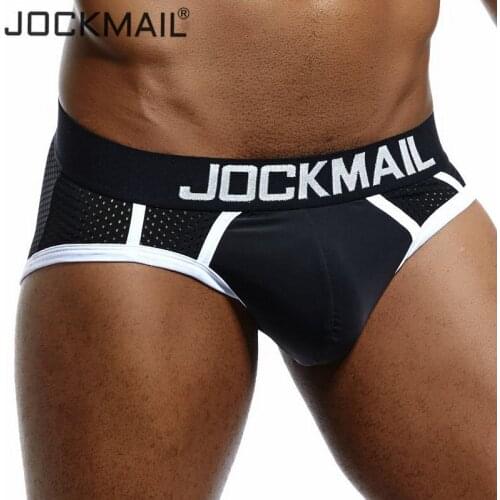 JOCKMAIL Men Sexy Underwear Mesh Quick-Dry Soft nylon Briefs Breathable Slip Cueca Male Panties Underpants Briefs Gay Underwear