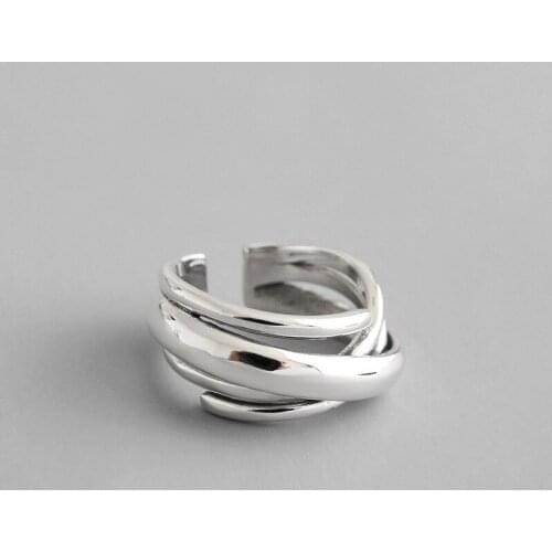 Fashion Jewelry Silver 925 Jewelry Multi-layer Winding Engagement Ring 100% S925 Sterling Silver Rings bague femme