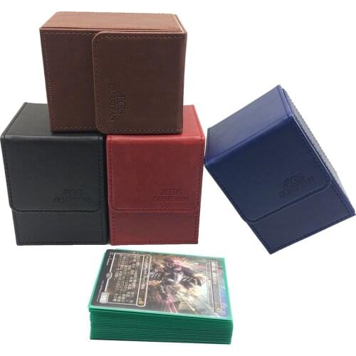 AEGIS GUARDIAN Top-Loading Leather Card Case Deck Box Mtg Pokemon Yugioh TCG Binders: Blue 90