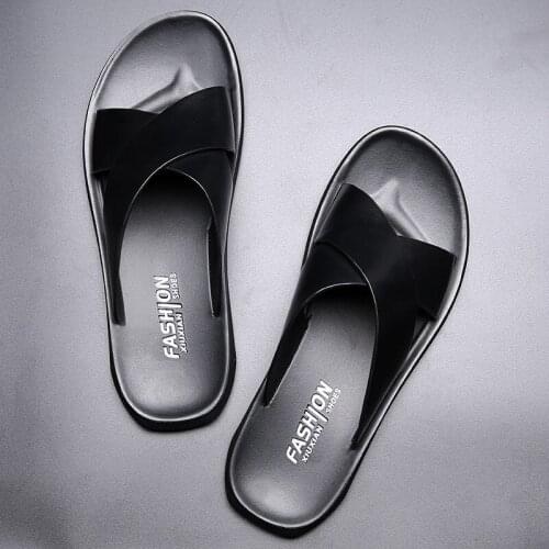 Summer Home Men Slippers Simple Black White Shoes Non-slip Bathroom Slides Flip Flops Couples Indoor Women Platform Slippers