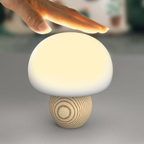 Magnetic Touch Sensor Atmosphere Lamp Cute Mushroom Pat Light LED Night Light Silicone USB Night Lamp Bedroom Bedside Table Lamp
