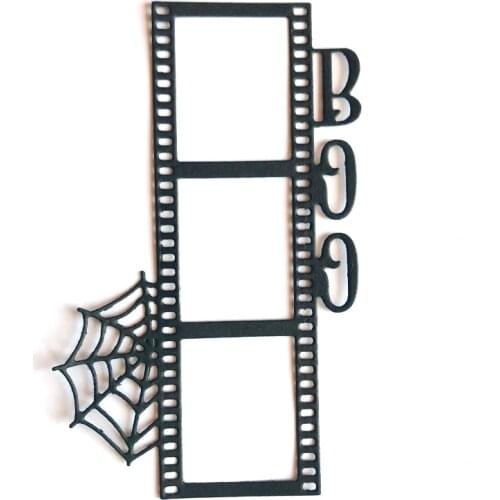 Miss Vintage Halloween Film Spider Web Frame Metal Cutting Dies Stencils DIY Scrapbooking Photo Album Decorative Paper Cards