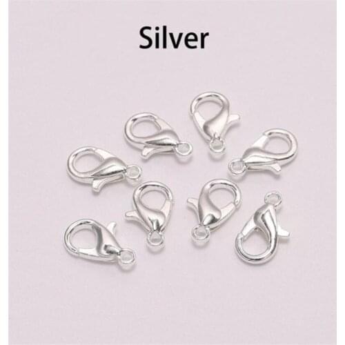 12x6mm 50pcs/lot 7 Colors Plated Fashion Jewelry Findings,Alloy Lobster Clasp Hooks for Necklace&Bracelet Chain DIY