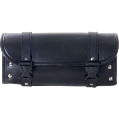 Motorcycle Fork Bag, Waterproof Motorbike Handlebar Bag Pu Leather Saddlebag Front Rear Storage Tool Pouch with 2 Straps for Hon