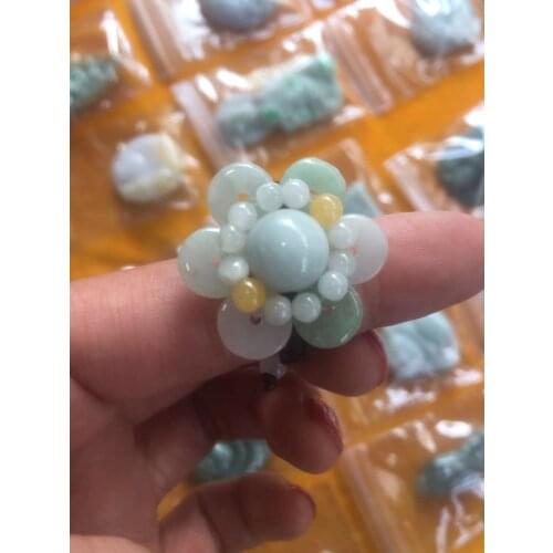 Natural Myanmar green jade rings real stone jade ring jadeite jade for men rings for women nickles women jade jewelry