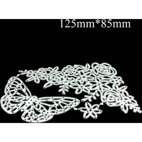 Butterfly and Grass Craft Cutting Dies Set Scrapbooking DIY Craft Dies Cut for Home Decorative Greeting Card Decoration