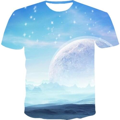 2021 New Summer Unisex 3D Print Galaxy Star Star Star Fashion Cool Short Sleeve T-Shirt