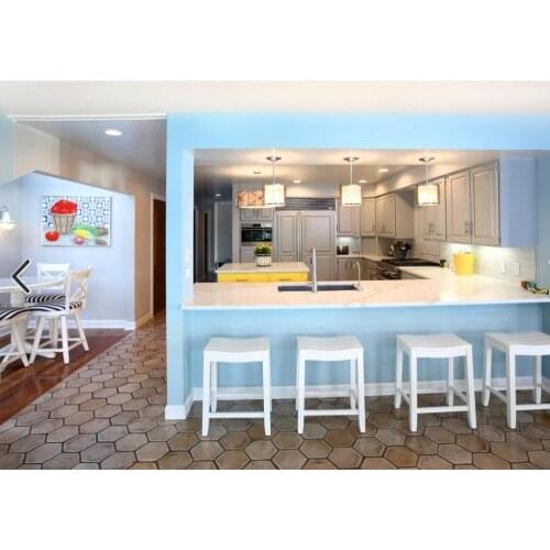 New style solid wood kitchen cabinets white solid timber door s2004