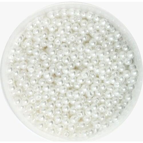 Plastic 2000pcs/lot White Color Round Beads 4mm Dia.Wholesale for DIY Jewelry and Necklace CN-BSG01-01WH