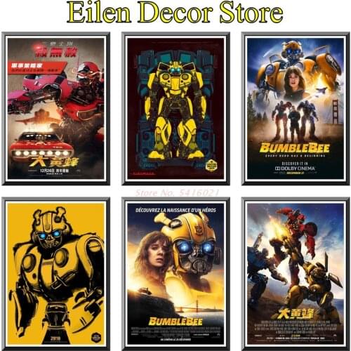 Bumblebee Movie Poster Bar Poster Vintage Style Movie Poster Classic Film Wall Picture Kraft Paper Print Decor 42X30cm