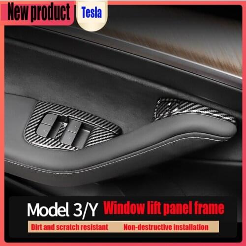 Suitable for 2019-2020 Tesla model3 model y window panel sticker glass lift button switch button change decoration accessories