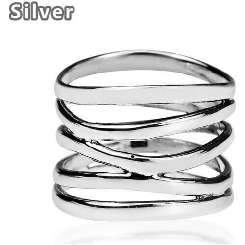 Selling 925 silver plated 5 coil winding ring the European and American creative punk punk wind engagement rings