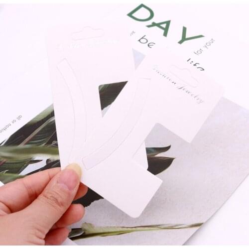 Simple 6*13cm White color DIY blank hair claw/barrette products packing card paper hair clip display card 100pcs per lot