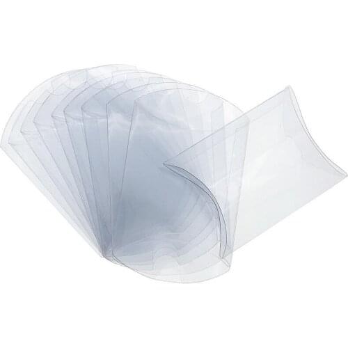 Clear PVC Pillow Box Kraft Jewellery Candy Gift Boxes Wedding Favors Boxes for Guests Christening & Baptism Supplies 10pcs/lot