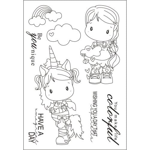 11x16 Pretty little girl Transparent Clear Stamps Silicone Seals for DIY scrapbooking photo album Card Making