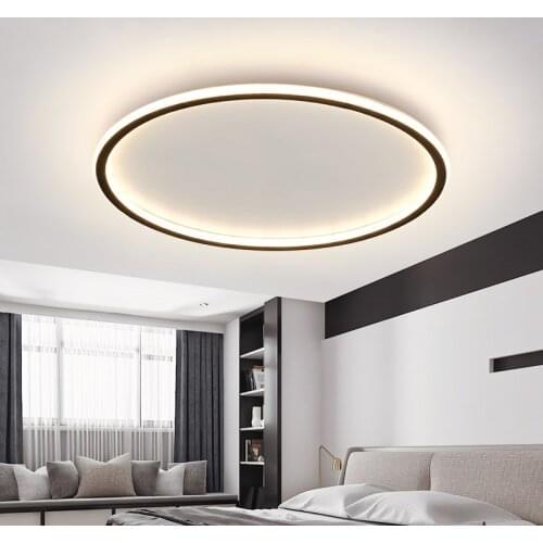 Modern LED ceiling light for bedroom study black round living dining room kitchen ceiling lamps ultra thin lighting fixtures