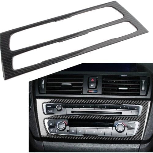 Carbon Fiber Styling Car Air Conodition CD Panel Decal Decor Sticker Cover Trim For BMW 1Series F20 F21 2012 2013 2014 2015